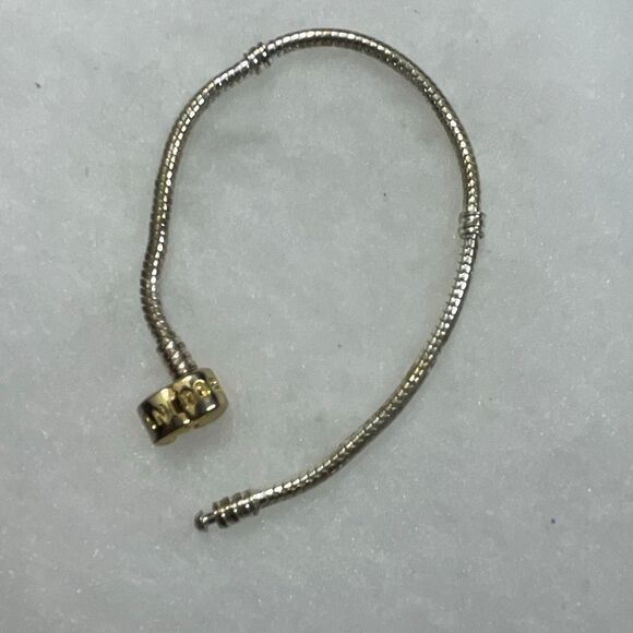 Pandora Moments charm bracelet 14K clasp & sterling snake chain. - Picture 1 of 9